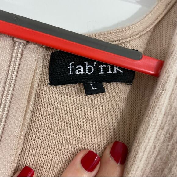 Fab’rik Cyprus Long sleeve Wrap Dress in beige size L - Picture 7 of 10